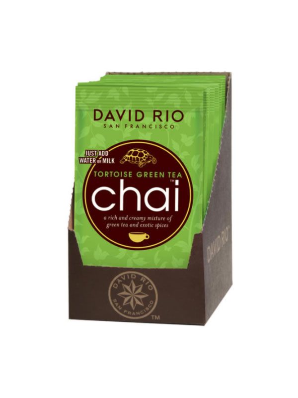 David Rio Tortoise Green Chai - sáčky display 12x28g + bateriový napěňovač mléka jako DÁREK - 2