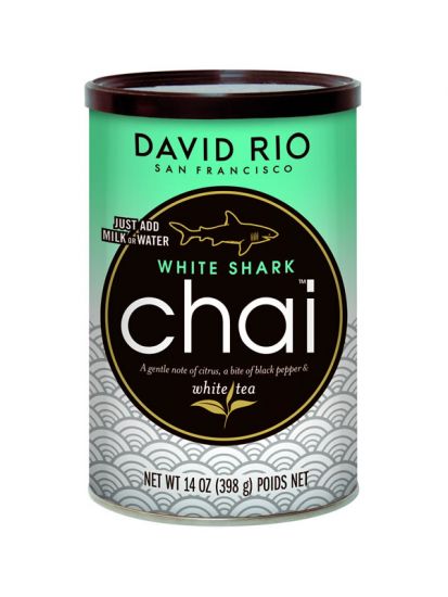 David Rio White Shark Chai - dóza 398 g + bateriový napěňovač mléka jako DÁREK - 2