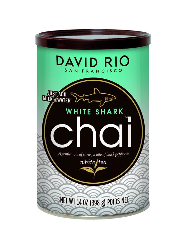 David Rio White Shark Chai - dóza 398 g + bateriový napěňovač mléka jako DÁREK - 2