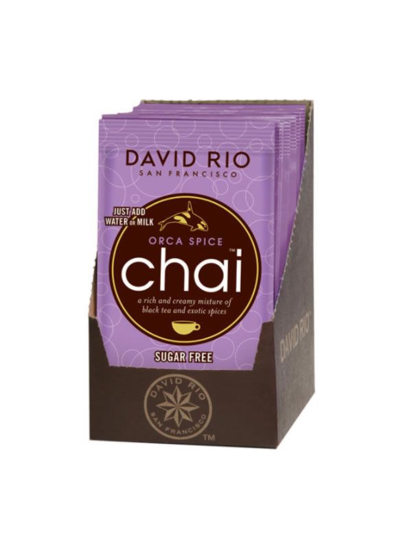 David Rio Orca Spice Sugarfree Chai - sáčky display 12x28g + bateriový napěňovač mléka jako DÁREK - 2